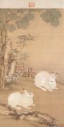 Leng Mei A Pair of Hares under Parasal